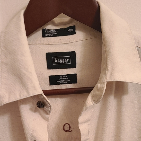 Haggar Linen/cotton Button down short sleeves - Picture 3 of 6